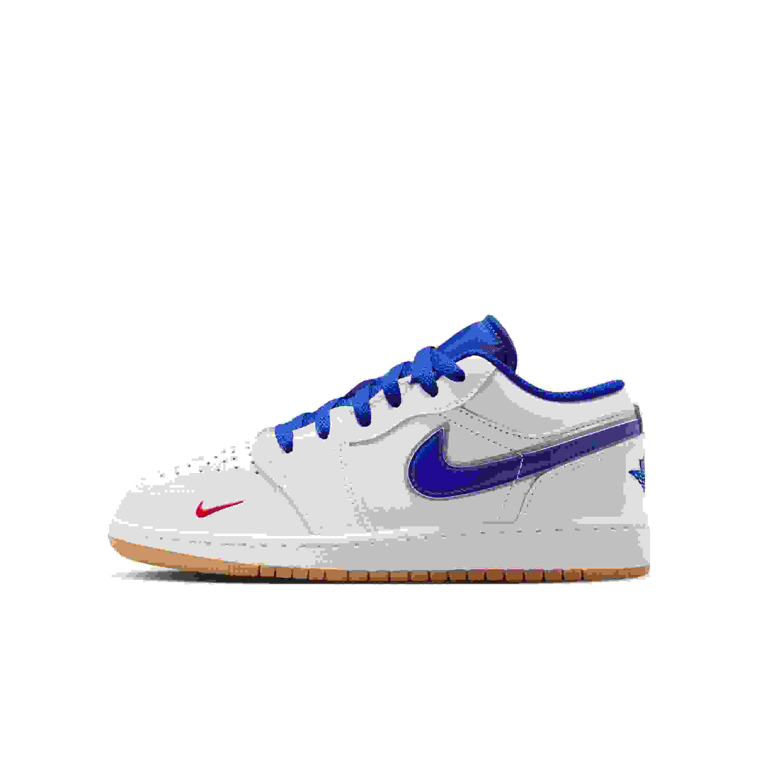 Jordan 1 Low SE Grade School Boys' "White/Old Royal/Gum Yellow/University Red" Shoe